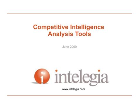 Competitive Intelligence & Analysis Tools .